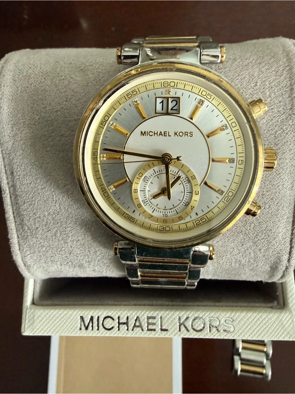 Michael Kors Women's Two-Tone Gold and Silver Chronograph Watch